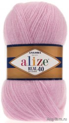 Alize Angora Real 40 цвет 185 светло розовый Alize 40% шерсть, 60% акрил, длина 480м в мотке