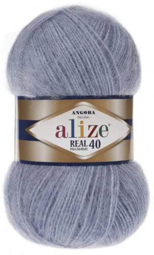 Alize Angora Real 40 цвет 221 светлый джинс Alize 40% шерсть, 60% акрил, длина 480м в мотке