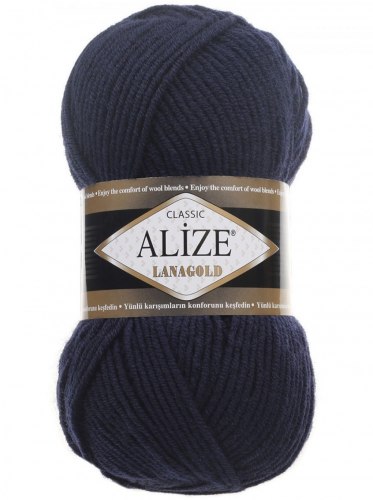 Alize Lanagold, цвет 58 темно синий Alize 49% шерсть, 51% акрил, длина в мотке 240 м.