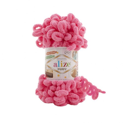 Alize Puffy цвет 377 ярко розовый Alize 100% микрополиэстер, длина 9,2 м в мотке