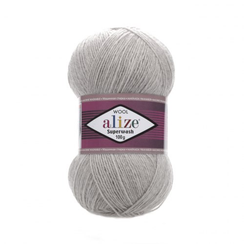 Alize Superwash цвет 21 серый меланж Alize 75% шерсть, 25% полиакрил, длина в мотке 425 м.
