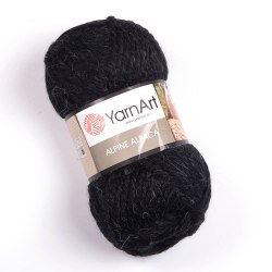 Yarn Art Alpine Alpaca цвет 439 черный Yarn Art 10% альпака, 30% шерсть, 60% акрил, длина в мотке 120 м.