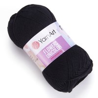 Yyarn Art Flowers Unicolor цвет 746 черный Alize 55% хлопок, 45% пан, длина в мотке 200 м.
