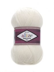 Alize Superwash цвет 01 молочный Alize 75% шерсть, 25% полиакрил, длина в мотке 425 м.