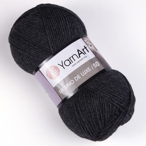 Yarn Art Merino De Luxe цвет 359 темно серый Yarn Art 50% шерсть мериноса, 50% акрил, длина в мотке 280 м.
