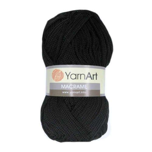 Пряжа YarnArt Macrame цвет 148 черный Yarn Art 100% полиэстер, длина 130 м в мотке