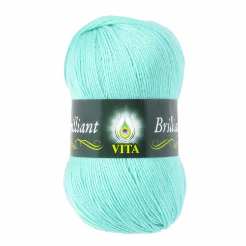 Vita Brilliant цвет 4992 светло зеленая бирюза Yarn Art 45% шерсть ластер, 55% акрил, длина в мотке 380 м.