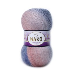 Nako Mohair Delicate Color Flow цвет 28098 Nako 5% мохер, 10% шерсть, 85% премиум акрил, длина в мотке 500 м.