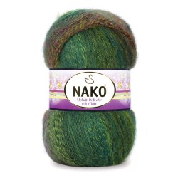 Nako Mohair Delicate Color Flow цвет 7130 Nako 5% мохер, 10% шерсть, 85% премиум акрил, длина в мотке 500 м.