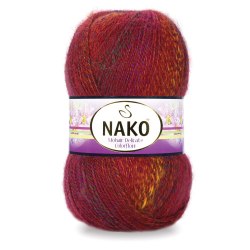 Nako Mohair Delicate Color Flow цвет 7131 Nako 5% мохер, 10% шерсть, 85% премиум акрил, длина в мотке 500 м.