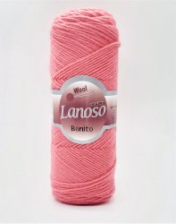 Lanoso Bonito цвет 938 розовый Lanoso 49% шерсть, 51% премиум акрил, длина в мотке 300 м.