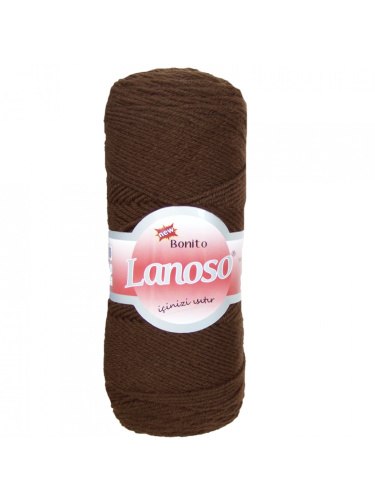 Lanoso Bonito цвет 992 шоколад Lanoso 49% шерсть, 51% премиум акрил, длина в мотке 300 м.