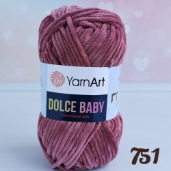 YarnArt Dolce Baby цвет 751 сухая роза Yarn Art 100% микрополиэстер, длина 85 м в мотке