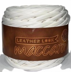 Maccaroni Leather Look 01 белый Maccaroni 100 % кожа, длина в мотке 50 м. 170 гр.