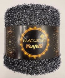 Maccaroni Confetti 03 темно-серый Maccaroni 100 % металлик, длина в мотке 160 м. 200 гр.