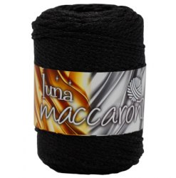 Maccaroni Luna 02 черный Maccaroni 90% металлик, 10% хлопок, длина в мотке 110 м. 200 гр.