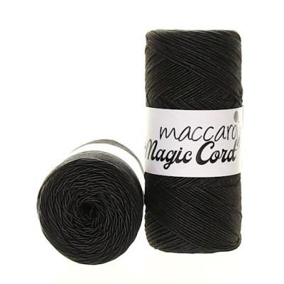 Maccaroni Magic Cord 02 черный Maccaroni 80% премиум полиэстер, 20% хлопок, длина в мотке 200 м. 200 гр.