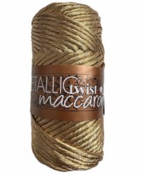 Maccaroni Metallic Twist 03 темное золото Maccaroni 60% хлопок, 40% металлик, длина в мотке 55 м. 200 гр.