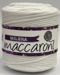 Maccaroni Milena 01 белый Maccaroni 80% хлопок, 20% люрекс, длина в мотке 170 м. 200 гр.
