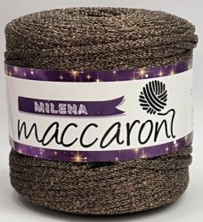 Maccaroni Milena 18 коричневое золото Maccaroni 80% хлопок, 20% люрекс, длина в мотке 170 м. 200 гр.