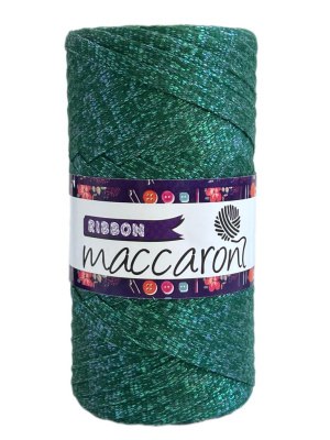 Maccaroni Ribbon Lurex 14 изумруд Maccaroni 100% полипропилен (с люрексом), длина в мотке 140 м. 250 гр.
