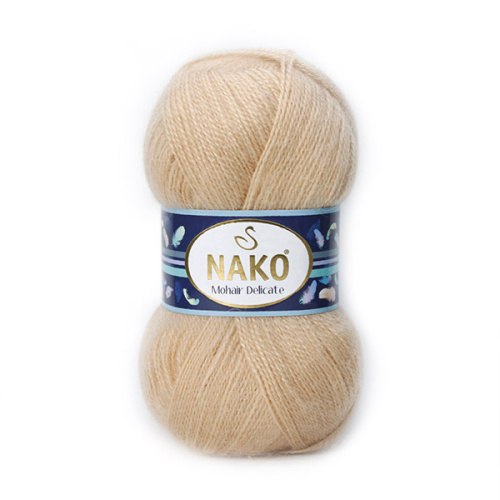 Nako Mohair Delicate цвет 6104 кофе с молоком Nako 5% мохер, 10% шерсть, 85% акрил. Моток 100 гр. 500 м.