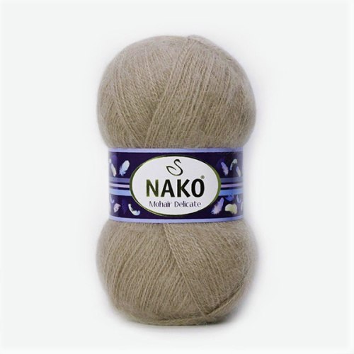 Nako Mohair Delicate цвет 1199 беж Nako 5% мохер, 10% шерсть, 85% акрил. Моток 100 гр. 500 м.
