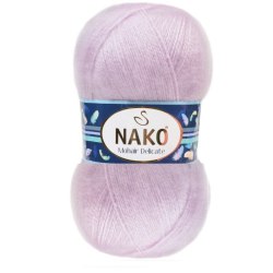Nako Mohair Delicate цвет 6116 светло сиреневый Nako 5% мохер, 10% шерсть, 85% акрил. Моток 100 гр. 500 м.