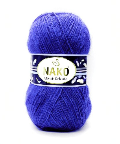 Nako Mohair Delicate цвет 6121 василек Nako 5% мохер, 10% шерсть, 85% акрил. Моток 100 гр. 500 м.