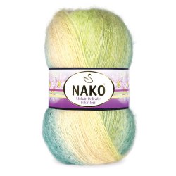 Nako Mohair Delicate Color Flow цвет 76055 Nako 5% мохер, 10% шерсть, 85% премиум акрил, длина в мотке 500 м.