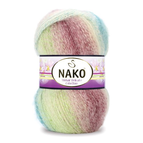 Nako Mohair Delicate Color Flow цвет 76037 Nako 5% мохер, 10% шерсть, 85% премиум акрил, длина в мотке 500 м.