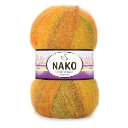 Nako Mohair Delicate Color Flow цвет 7252 Nako 5% мохер, 10% шерсть, 85% премиум акрил, длина в мотке 500 м.