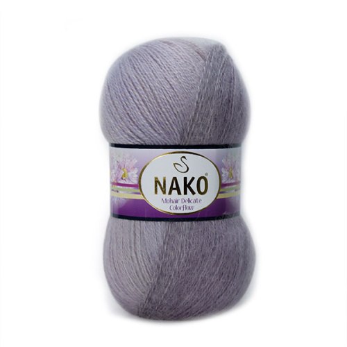 Nako Mohair Delicate Color Flow цвет 28082 Nako 5% мохер, 10% шерсть, 85% премиум акрил, длина в мотке 500 м.