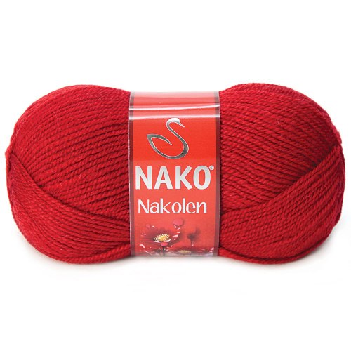 Nako Nakolen цвет 1175 красный Nako 49% шерсть, 51% премиум акрил, длина в мотке 210 м.