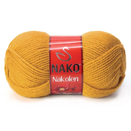 Nako Nakolen цвет 1808 горчичный Nako 49% шерсть, 51% премиум акрил, длина в мотке 210 м.