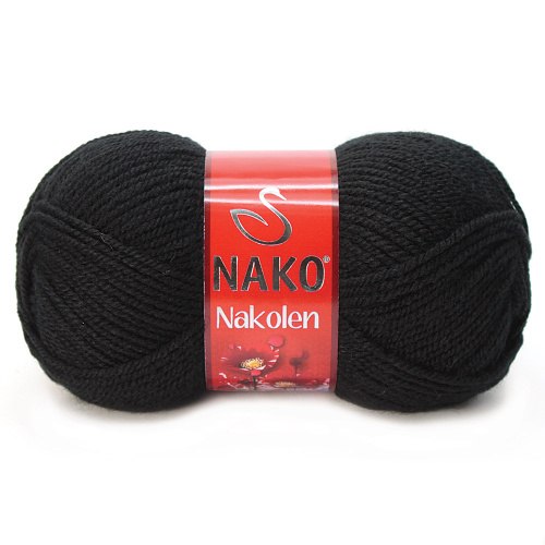 Nako Nakolen цвет 217 черный Nako 49% шерсть, 51% премиум акрил, длина в мотке 210 м.