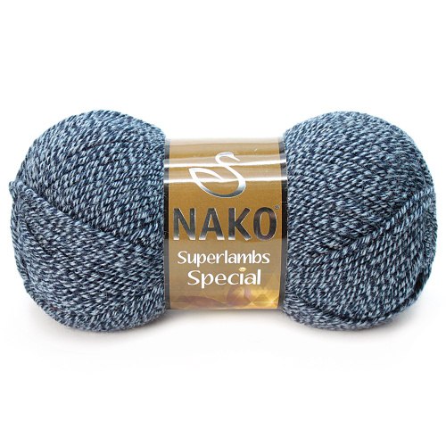 Nako Superlambs Special цвет 21284 синий меланж Nako 49% шерсть, 51% акрил, длина в мотке 200 м.