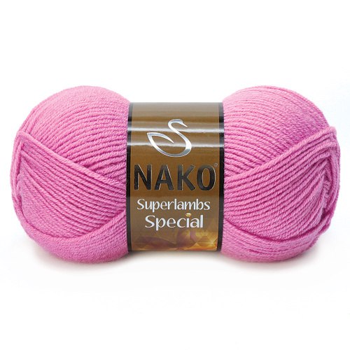 Nako Superlambs Special цвет 2243 розовый Nako 49% шерсть, 51% акрил, длина в мотке 200 м.