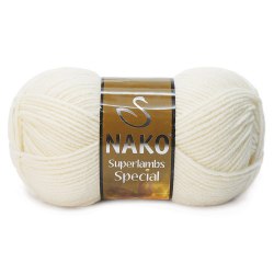 Nako Superlambs Special цвет 300 молочный Nako 49% шерсть, 51% акрил, длина в мотке 200 м.