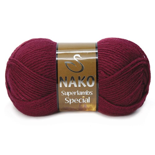 Nako Superlambs Special цвет 6592 бордовый Nako 49% шерсть, 51% акрил, длина в мотке 200 м.