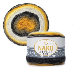 Nako Angora Luks Color цвет 81908 Nako 5% мохер, 15 % шерсть, 80% премиум акрил, длина в мотке 810 м.