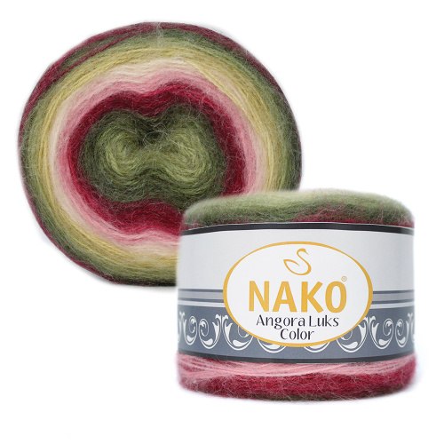 Nako Angora Luks Color цвет 81909 Nako 5% мохер, 15 % шерсть, 80% премиум акрил, длина в мотке 810 м.