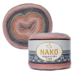 Nako Angora Luks Color цвет 81915 Nako 5% мохер, 15 % шерсть, 80% премиум акрил, длина в мотке 810 м.