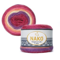 Nako Angora Luks Color цвет 81917 Nako 5% мохер, 15 % шерсть, 80% премиум акрил, длина в мотке 810 м.