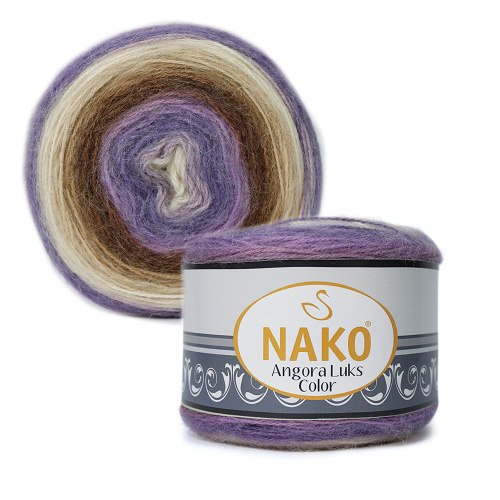 Nako Angora Luks Color цвет 81921 Nako 5% мохер, 15 % шерсть, 80% премиум акрил, длина в мотке 810 м.