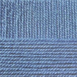 Народная, цвет 520 голубая пролеска ООО Пехорский текстиль 30% шерсть, 70% акрил высокообъемный, длина 220м в мотке