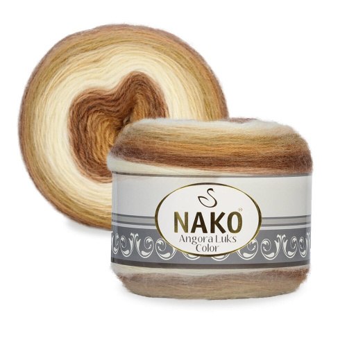 Nako Angora Luks Color цвет 82359 Nako 5% мохер, 15 % шерсть, 80% премиум акрил, длина в мотке 810 м.