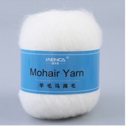 Menca Mohair Yarn цвет 01 Menca 50% мохер, 30% нейлон, 20% шерсть,длина в мотке 615 м.