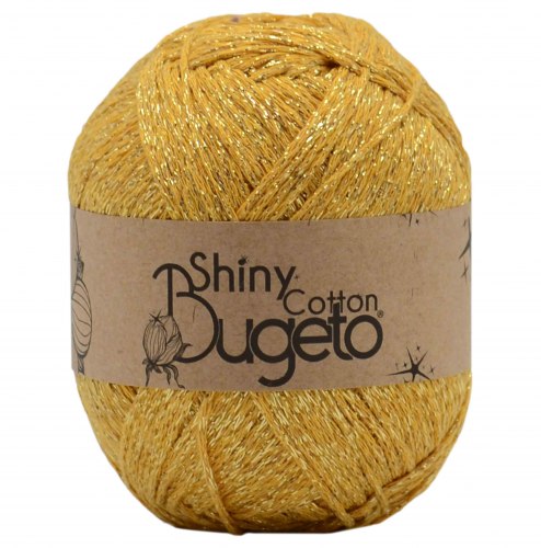 Bugeto Shiny Cotton цвет 406-G желтый Bugeto 85% хлопок, 15 люрекс, длина в мотке 230-250м.