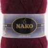 Nako Mohair Delicate цвет 6110 бордовый Nako 5% мохер, 10% шерсть, 85% акрил. Моток 100 гр. 500 м.